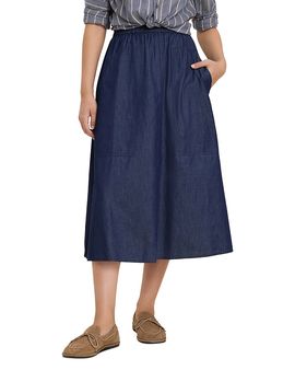 Nic+zoe Nic+Zoe Drapey Denim Cargo Midi Skirt