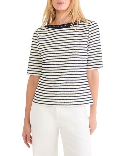 Nic+zoe Nic+Zoe Embroidered Boat Neck Top