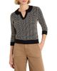 Nic+zoe Nic+Zoe Lace Collar Geometric Print Sweater - 1