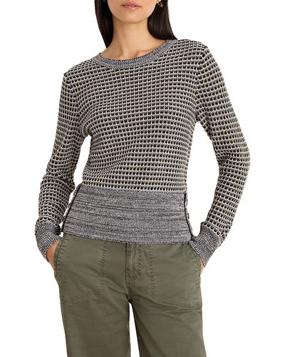 Nic+zoe Nic+Zoe Marled Tuck Round Neck Sweater