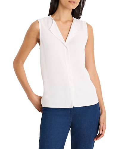 Nic+zoe Nic+Zoe Mixed Media Split Neck Sleeveless Top