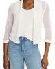 NIC+ZOE NIC+ZOE Openwork Knit Mesh Ruffle Trim Cardigan - 1