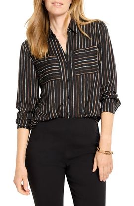 NIC+ZOE NIC+ZOE Painted Stripe Button-Up Shirt
