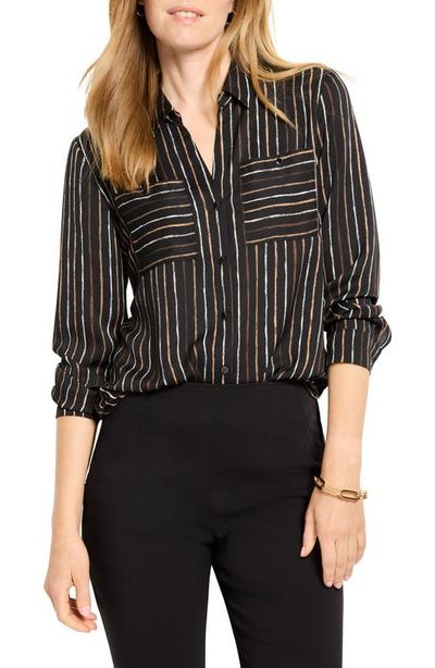 NIC+ZOE NIC+ZOE Painted Stripe Button-Up Shirt