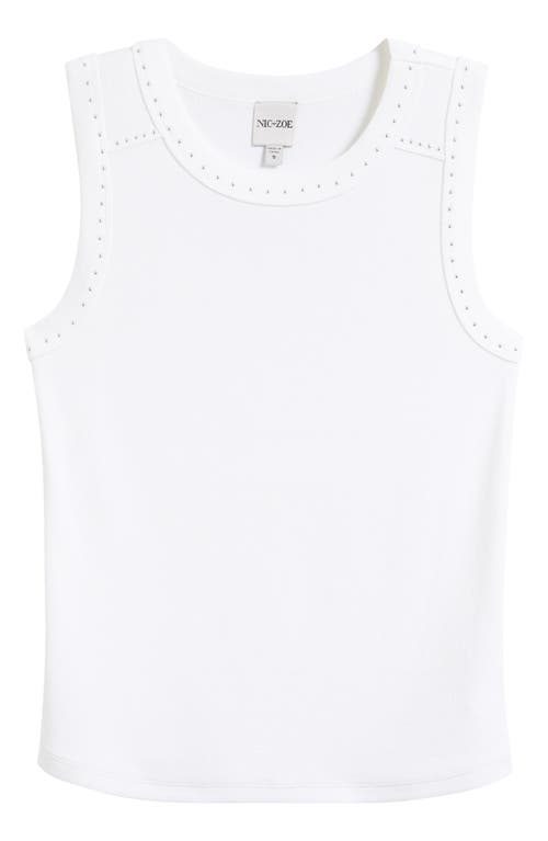 NIC+ZOE NIC+ZOE Perfect Studded Cotton Blend Rib Tank