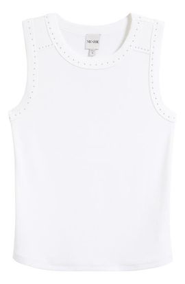 NIC+ZOE NIC+ZOE Perfect Studded Cotton Blend Rib Tank