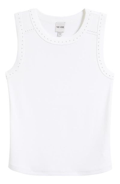 NIC+ZOE NIC+ZOE Perfect Studded Cotton Blend Rib Tank
