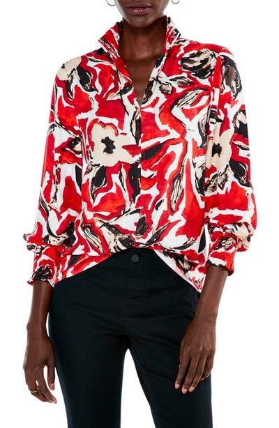 NIC+ZOE NIC+ZOE Petal Pop Print Smocked Blouse