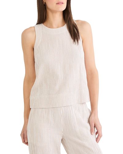 Nic+zoe Nic+Zoe Pinstripe Gauze Pop On Tank Top