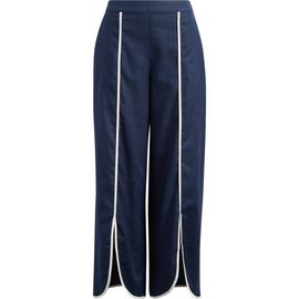 NIC+ZOE NIC+ZOE Piped High Waist Split Hem Cotton & Linen Pants