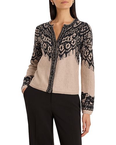 Nic+zoe Nic+Zoe Placed Lace Print Cardigan