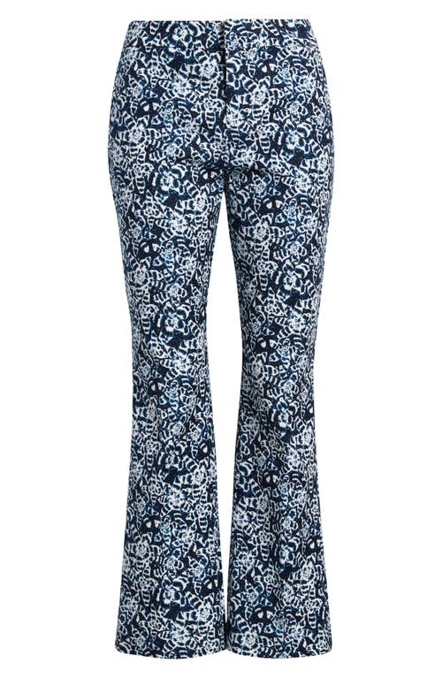 NIC+ZOE NIC+ZOE Plaza Shibori Lilies Stretch Cotton Boot Cut Pants