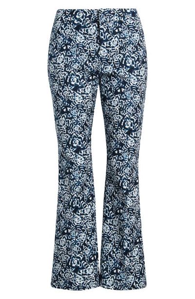 NIC+ZOE NIC+ZOE Plaza Shibori Lilies Stretch Cotton Boot Cut Pants