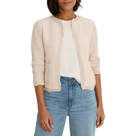 NIC+ZOE NIC+ZOE Scallop Trim Mixed Media Jacket