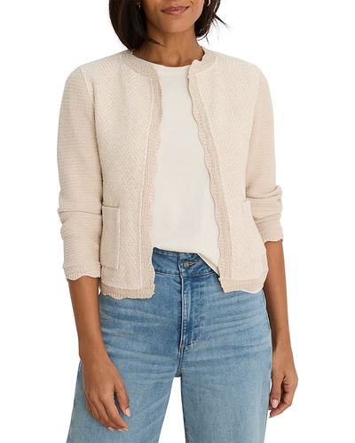 Nic+zoe Nic+Zoe Scalloped Trim Weave Mix Knit Jacket