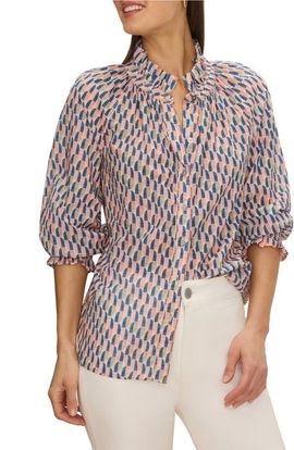 NIC+ZOE NIC+ZOE Sideways Cotton Crinkle Button-Up Shirt