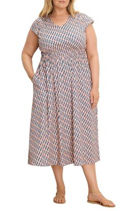 NIC+ZOE NIC+ZOE Sideways Dierdre Cap Sleeve Stretch Cotton Midi Dress