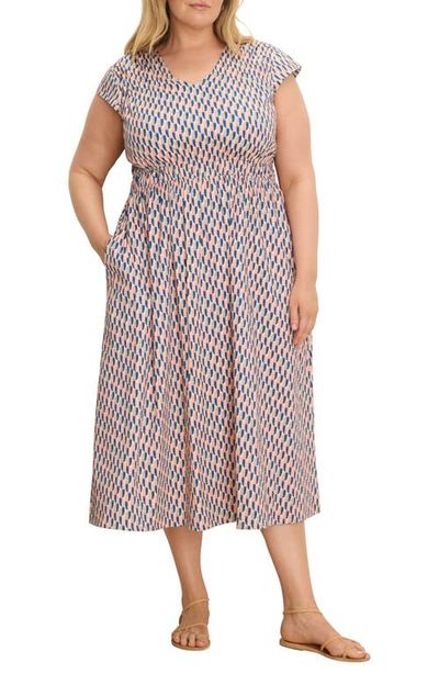NIC+ZOE NIC+ZOE Sideways Dierdre Cap Sleeve Stretch Cotton Midi Dress