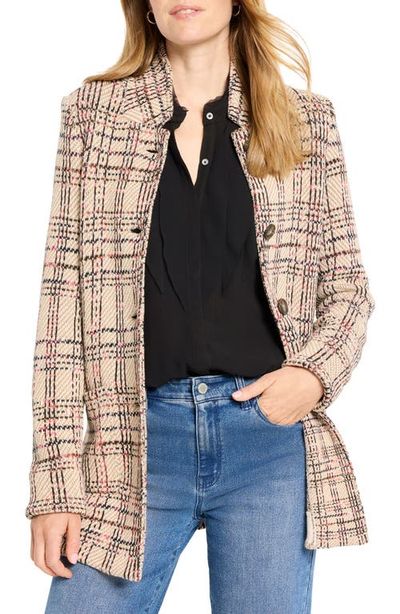 NIC+ZOE NIC+ZOE Stitchy Plaid Knit Blazer