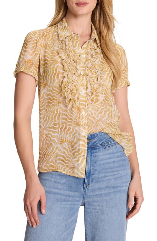 NIC+ZOE NIC+ZOE Sunrays Ruffle Placket Georgette Button-Up Shirt
