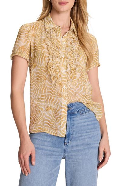 NIC+ZOE NIC+ZOE Sunrays Ruffle Placket Georgette Button-Up Shirt