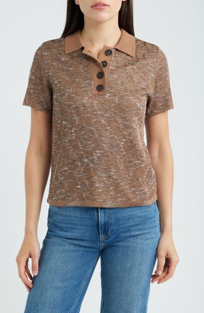 NIC+ZOE NIC+ZOE Swirl Jacquard Polo Sweater