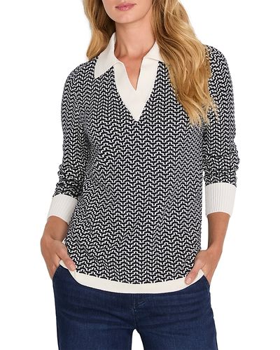 Nic+zoe Nic+Zoe Two Tone Jacquard Sweater