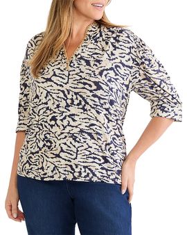Nic+zoe Plus Nic+Zoe Plus Contrast Swirl Top