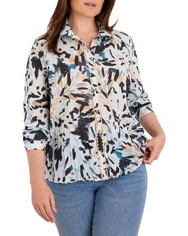 Nic+zoe Plus Nic+Zoe Plus Garden Shade Cotton Shirt