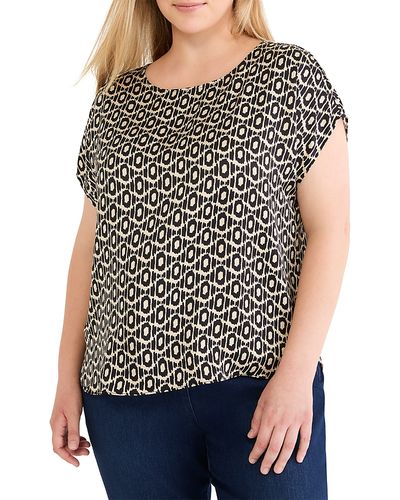Nic+zoe Plus Nic+Zoe Plus Lacy Diamonds Day Gloss Woven Tee