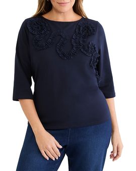 Nic+zoe Plus Nic+Zoe Plus Mesh Applique Top
