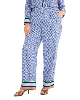Nic+zoe Plus Nic+Zoe Plus Mosaic Trimmed Lenox Wide Leg Pants