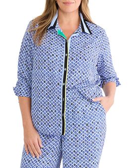 Nic+zoe Plus Nic+Zoe Plus Mosaic Trimmed Shirt