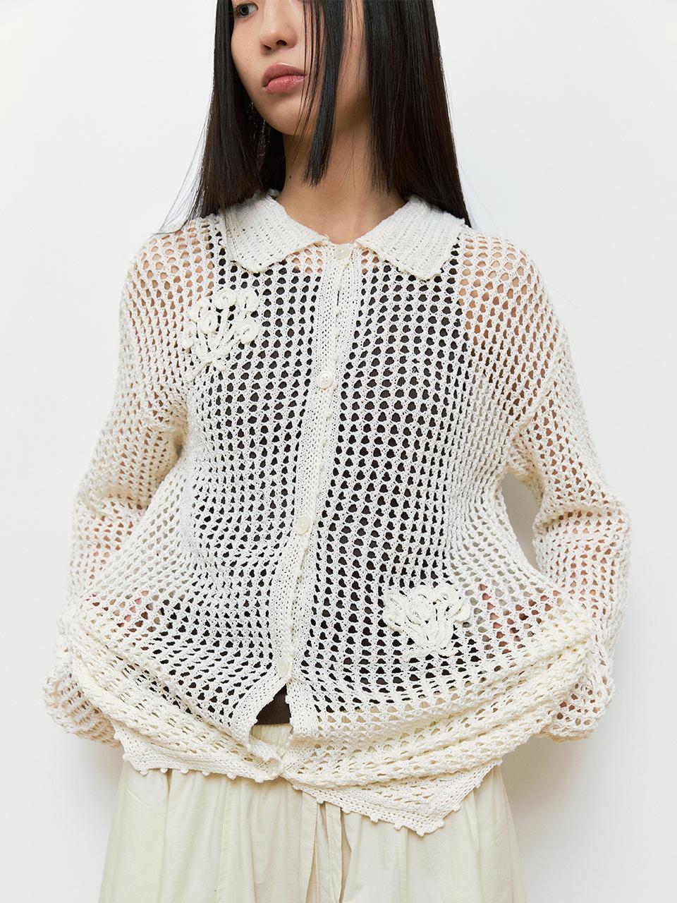 NIEEH Fantastic Eyelet Cardigan