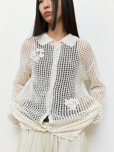 NIEEH Fantastic Eyelet Cardigan
