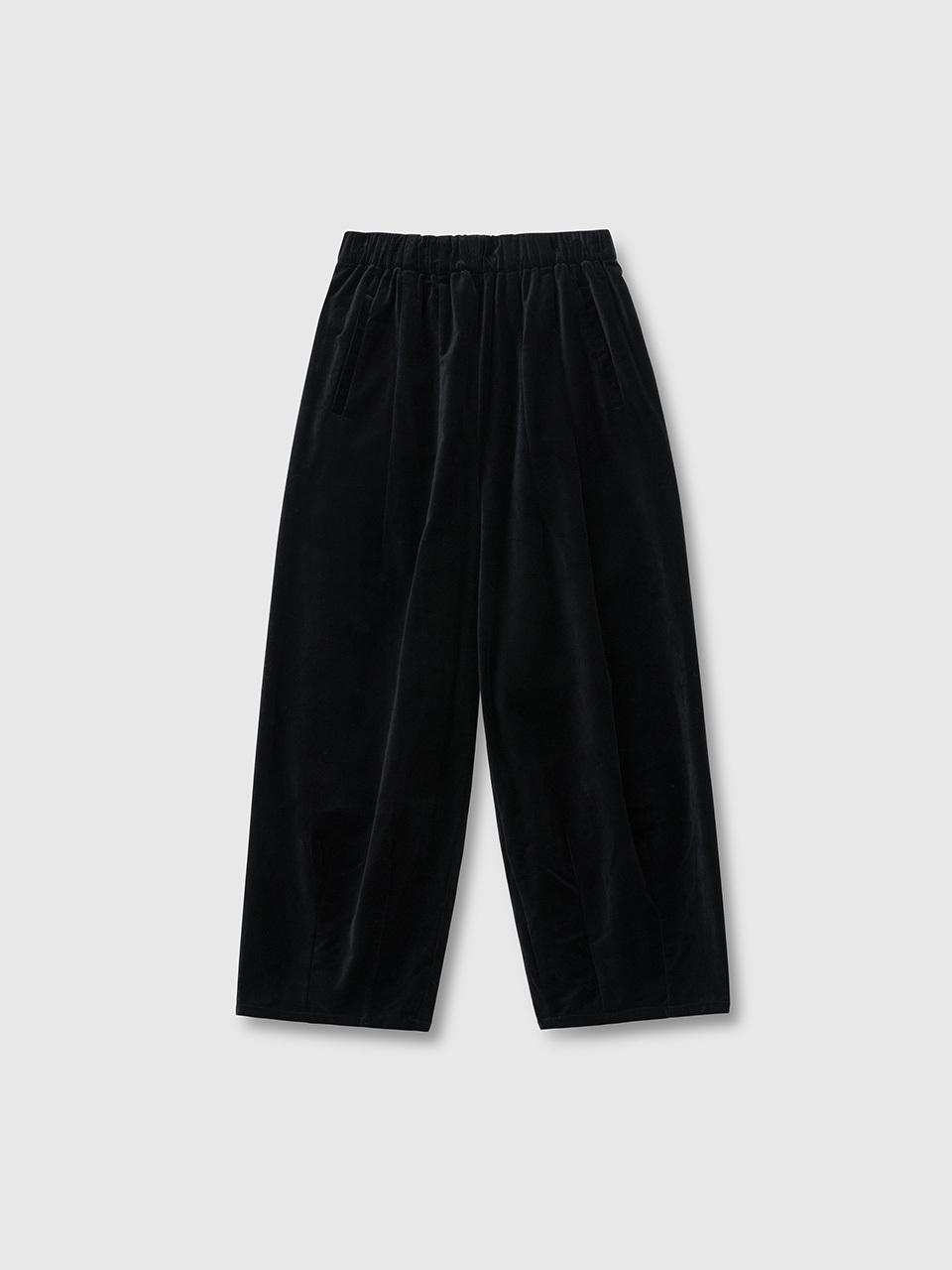 NIEEH High Rise Velvet Tapered Pants [Black]