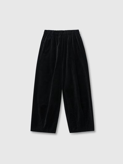 NIEEH High Rise Velvet Tapered Pants [Black]