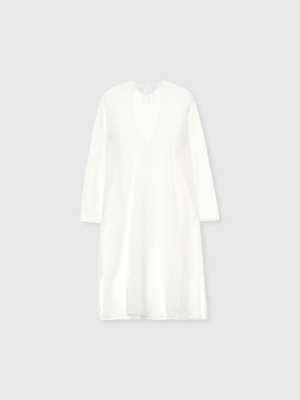NIEEH MESH KNIT LONG ONEPIECE [WHITE]