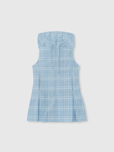 NIEEH NYLON TARTAN HOODIE_BLUE