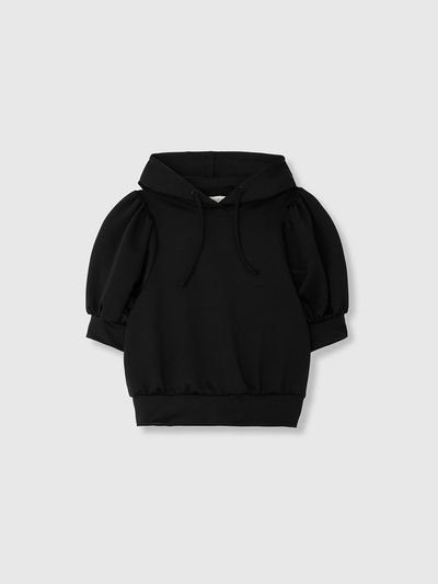 NIEEH PUFF SLEEVE JERSEY HOODIE_BLACK