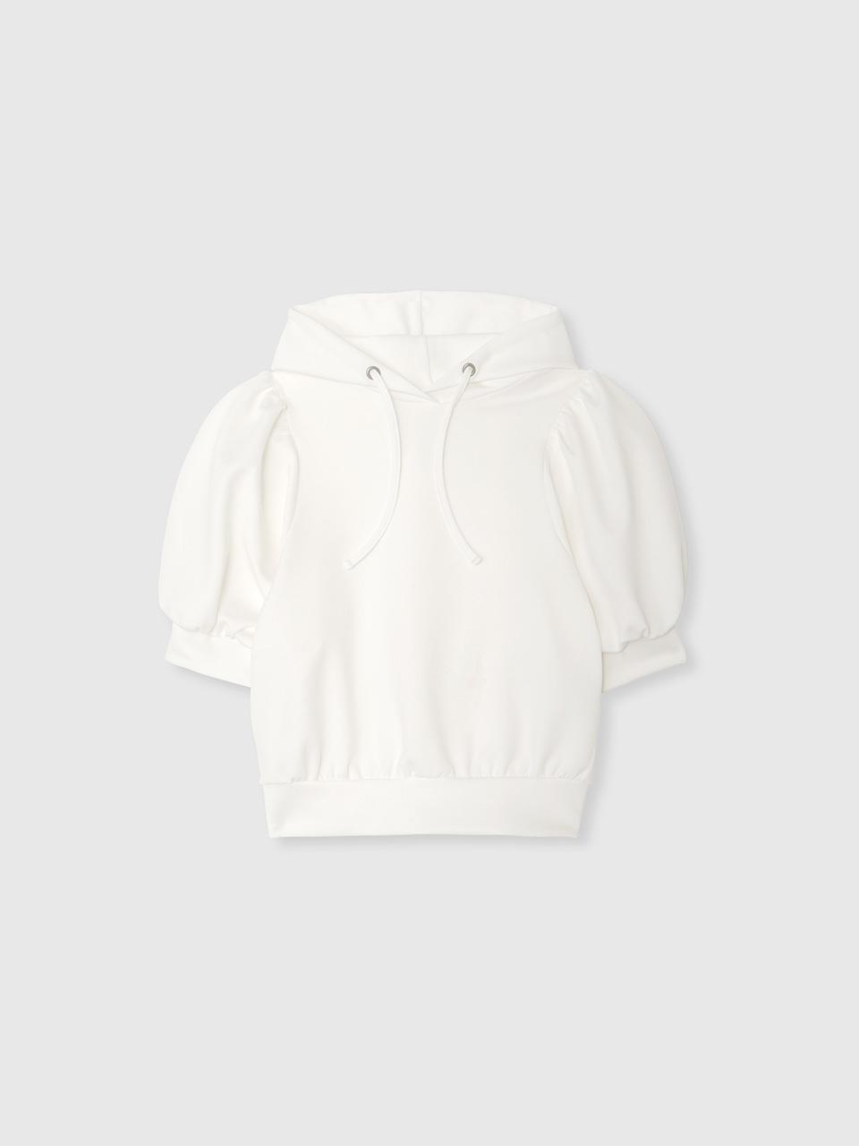 NIEEH PUFF SLEEVE JERSEY HOODIE_WHITE