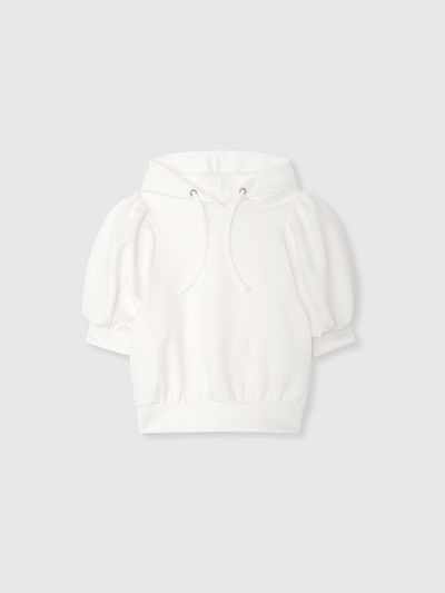 NIEEH PUFF SLEEVE JERSEY HOODIE_WHITE