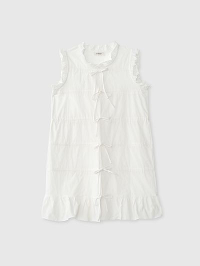 NIEEH RIBBON TIE DRESS_WHITE