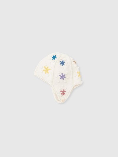 NIEEH SEA FLOWER KNIT CAP [WHITE]