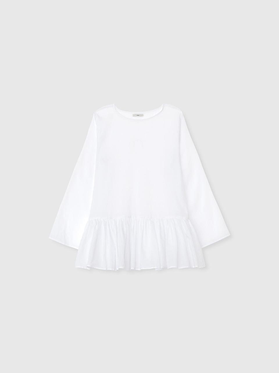 NIEEH SHEER FLARE BLOUSE [WHITE]