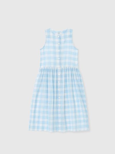 NIEEH SHEER TARTAN DRESS_SKY BLUE