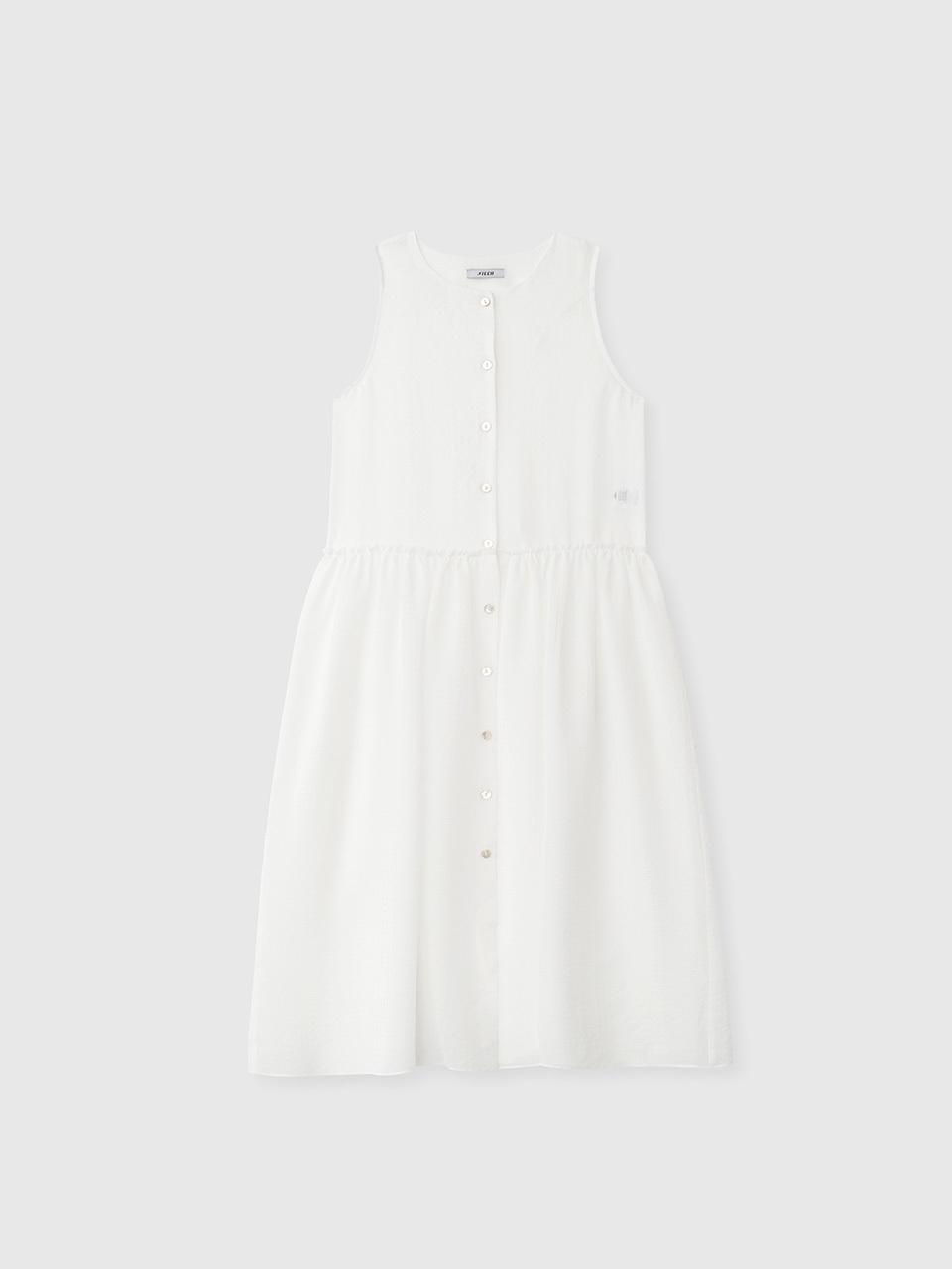 NIEEH SHEER TARTAN DRESS_WHITE