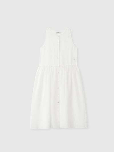 NIEEH SHEER TARTAN DRESS_WHITE