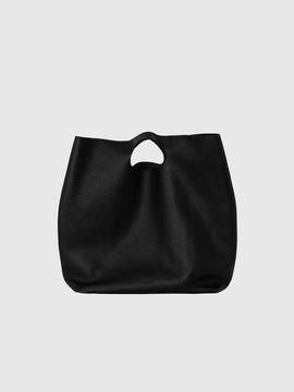 NIEEH SIMPLE LEATHER TOTE BAG [BLACK]