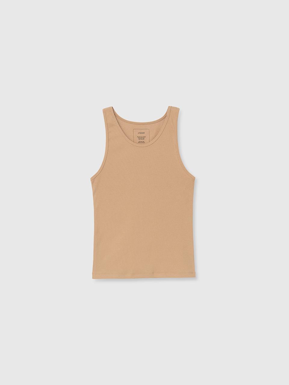 NIEEH Slim Sleeveless Top - Beige